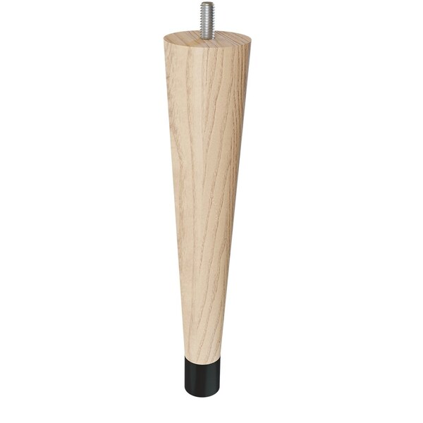 Designs Of Distinction 9" Round Tapered Leg with bolt and 1" Flat Black Ferrule - Ash 01240009ASWR6 - main